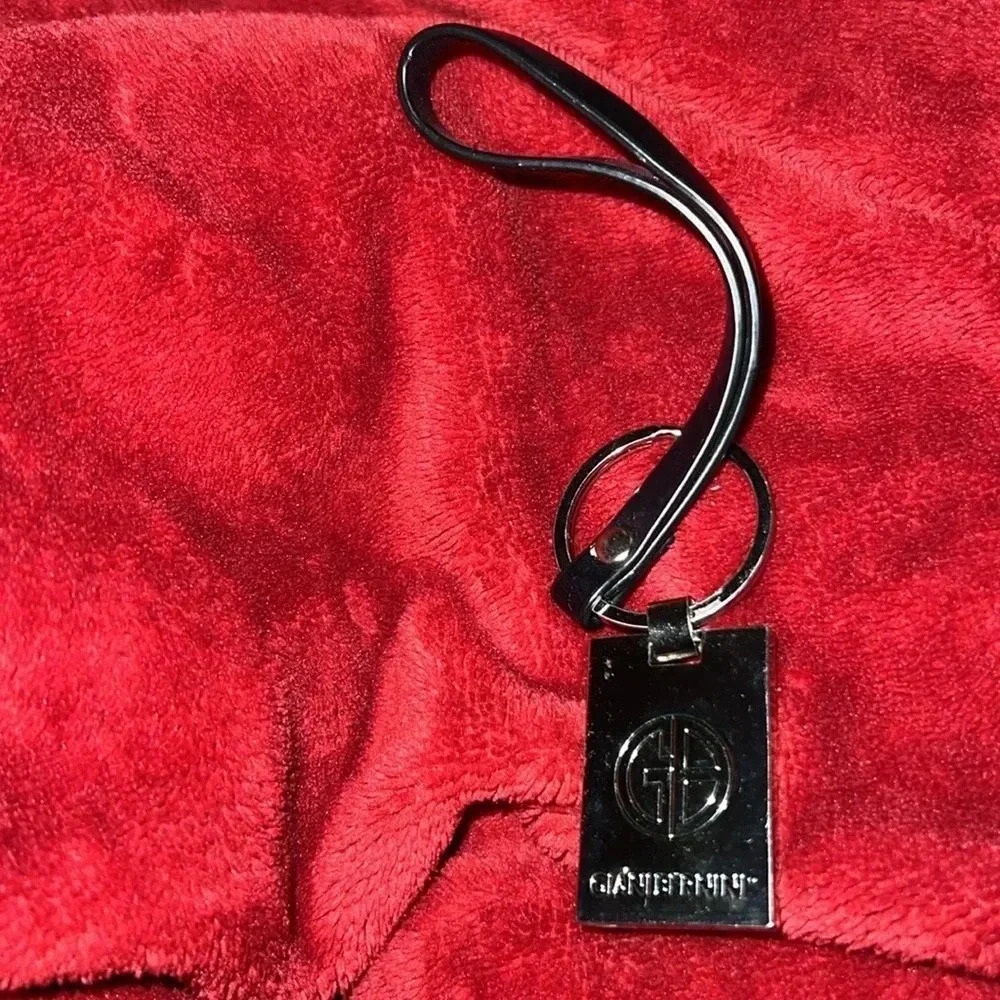 Giani  Bernini Silver Black Leather key ring - Picture 4 of 10